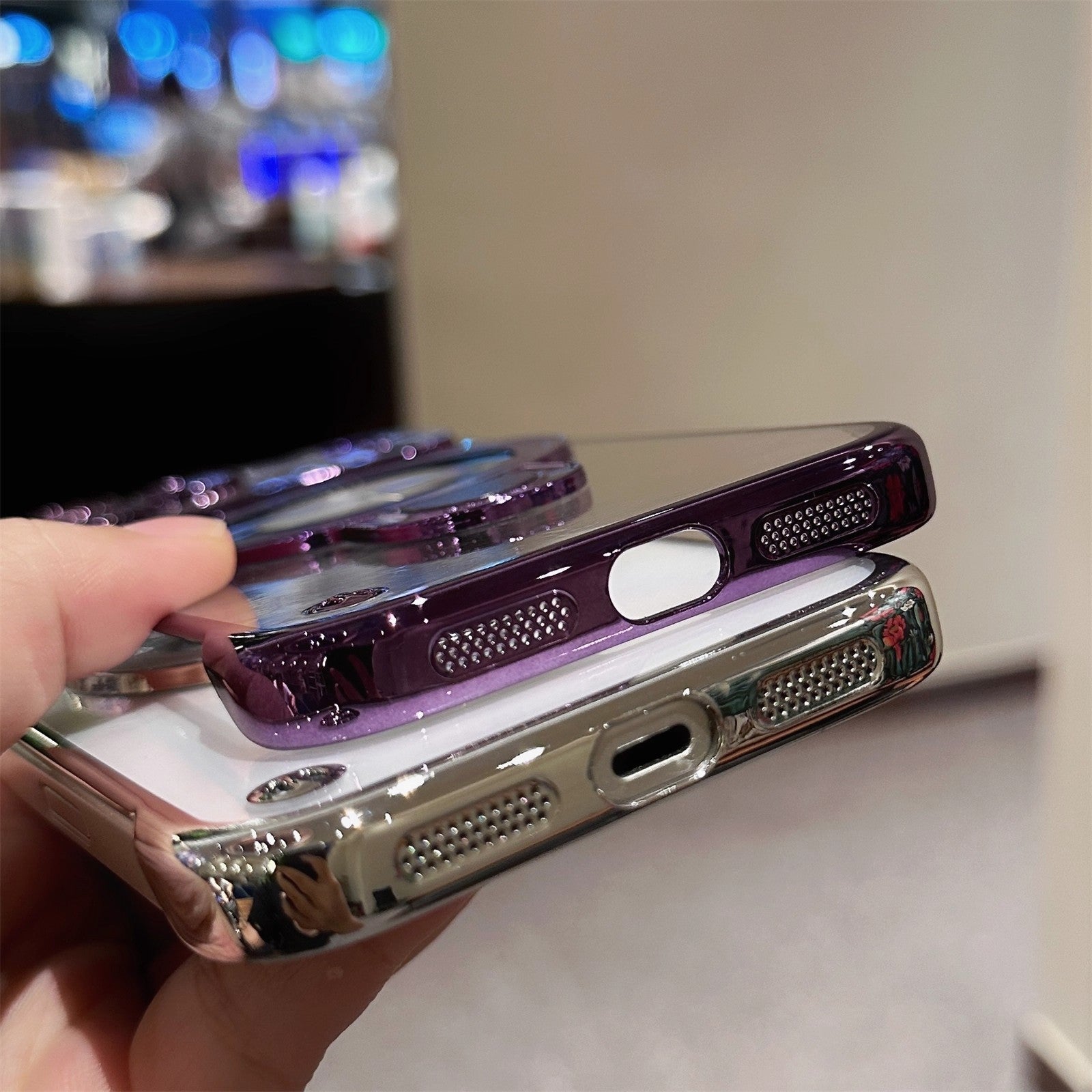 Ultra-Slim Frameless Magnetic Stand Case with Glass Lens Protector for Apple iPhone 17 / 16 / 15 Series